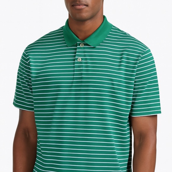 RLX Ralph Lauren Other - RLX Ralph‎ Lauren Golf Polo Shirt Men's LARGE Green White Striped Short Sleeve